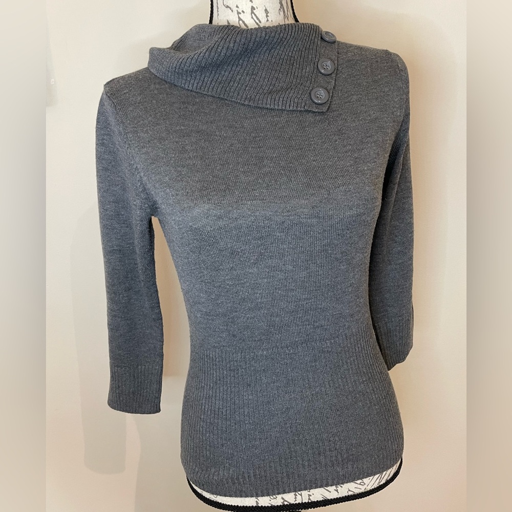 B-Wear Gray Cowl Neck Sweater - Medium